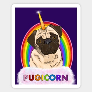 Rainbow Sparkle Pugicorn- upgraded design Magnet